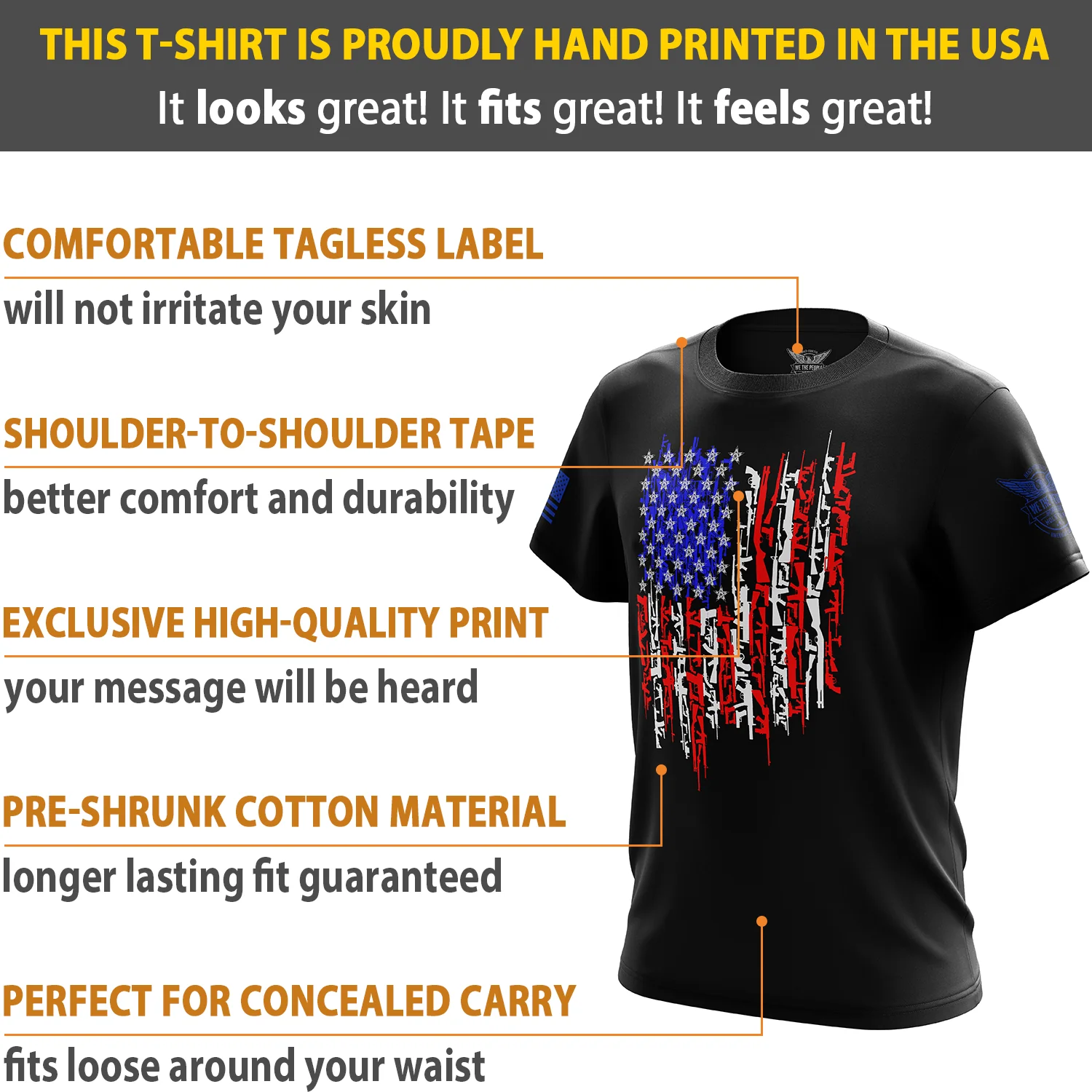 American Flag In Guns 2.0 Short Sleeve Shirt - Image 6