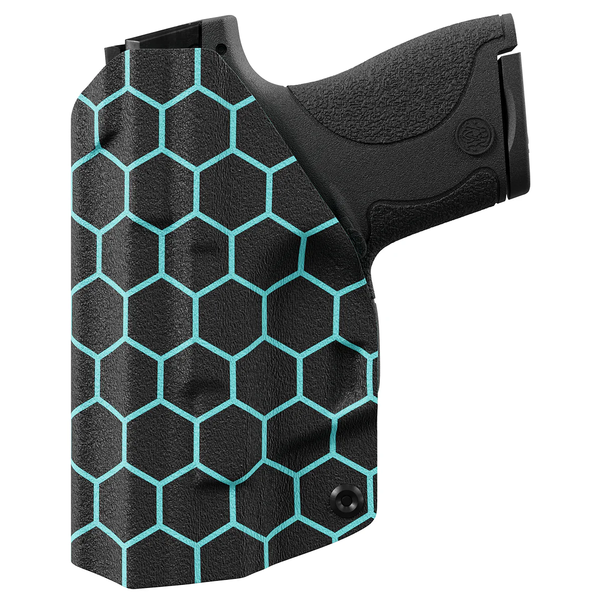 Aqua Honeycomb Custom Printed Holster - IWB Kydex Holster - Image 3