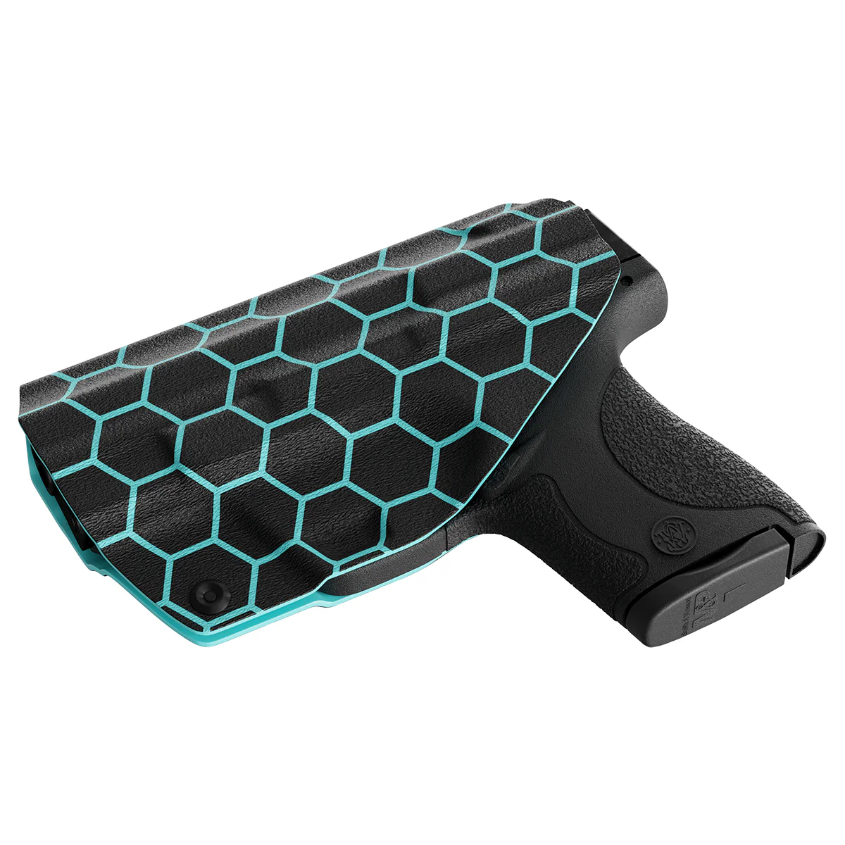 Aqua Honeycomb Custom Printed Holster - IWB Kydex Holster - Image 4