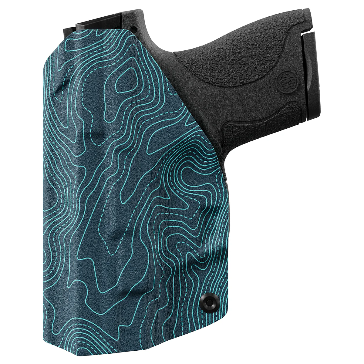 Aqua Topographic Map Custom Printed Holster - IWB Kydex Holster - Image 3