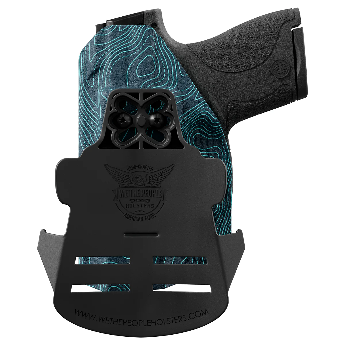 Aqua Topographic Map Custom Printed Holster - OWB Kydex Holster - Image 3
