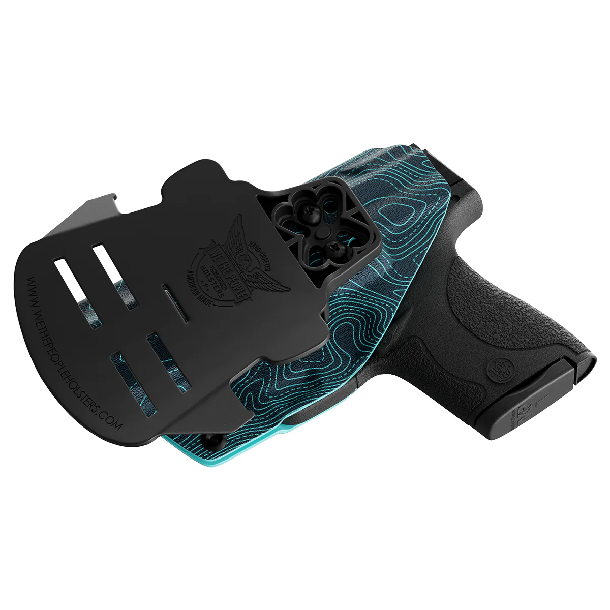 Aqua Topographic Map Custom Printed Holster - OWB Kydex Holster - Image 4