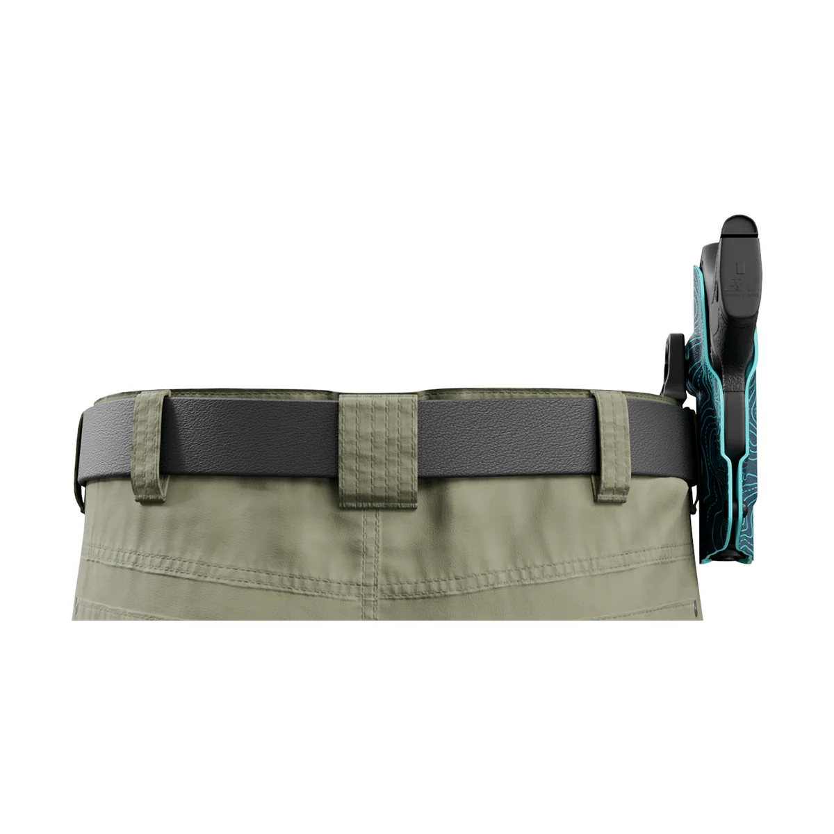 Aqua Topographic Map Custom Printed Holster - OWB Kydex Holster - Image 8