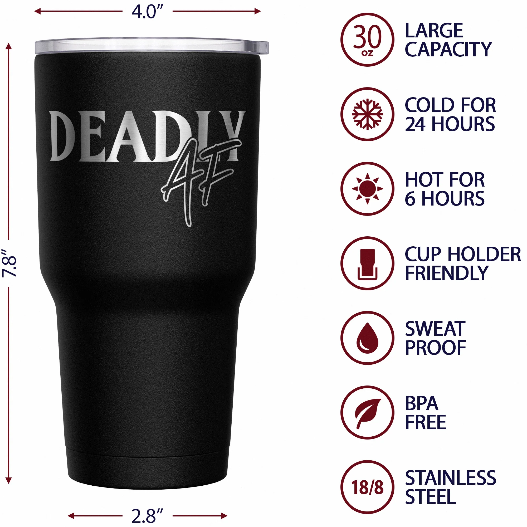 Deadly AF Stainless Steel Tumbler - Image 6