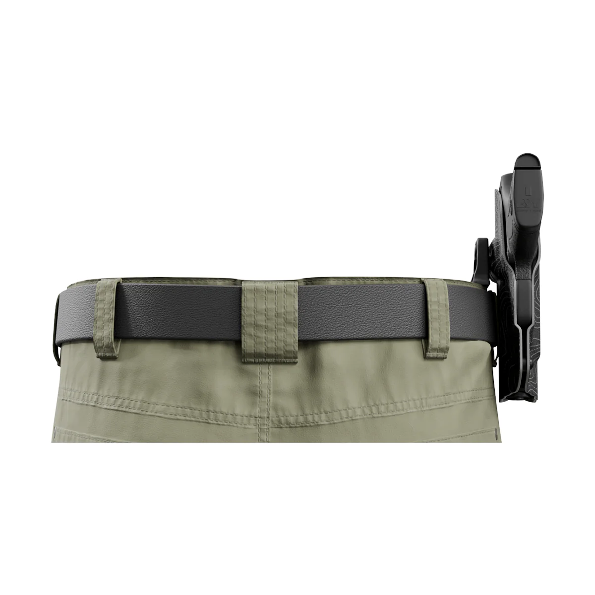 Gray Topographic Map Custom Printed Holster - OWB Kydex Holster - Image 8