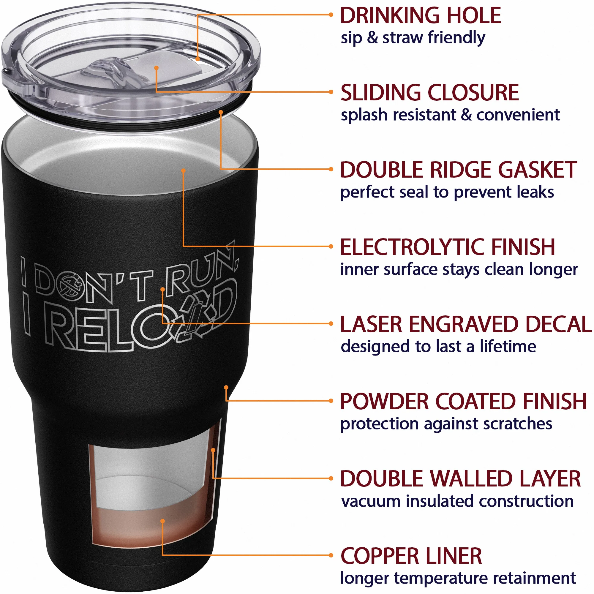 I Don't Run Stainless Steel Tumbler - Image 5