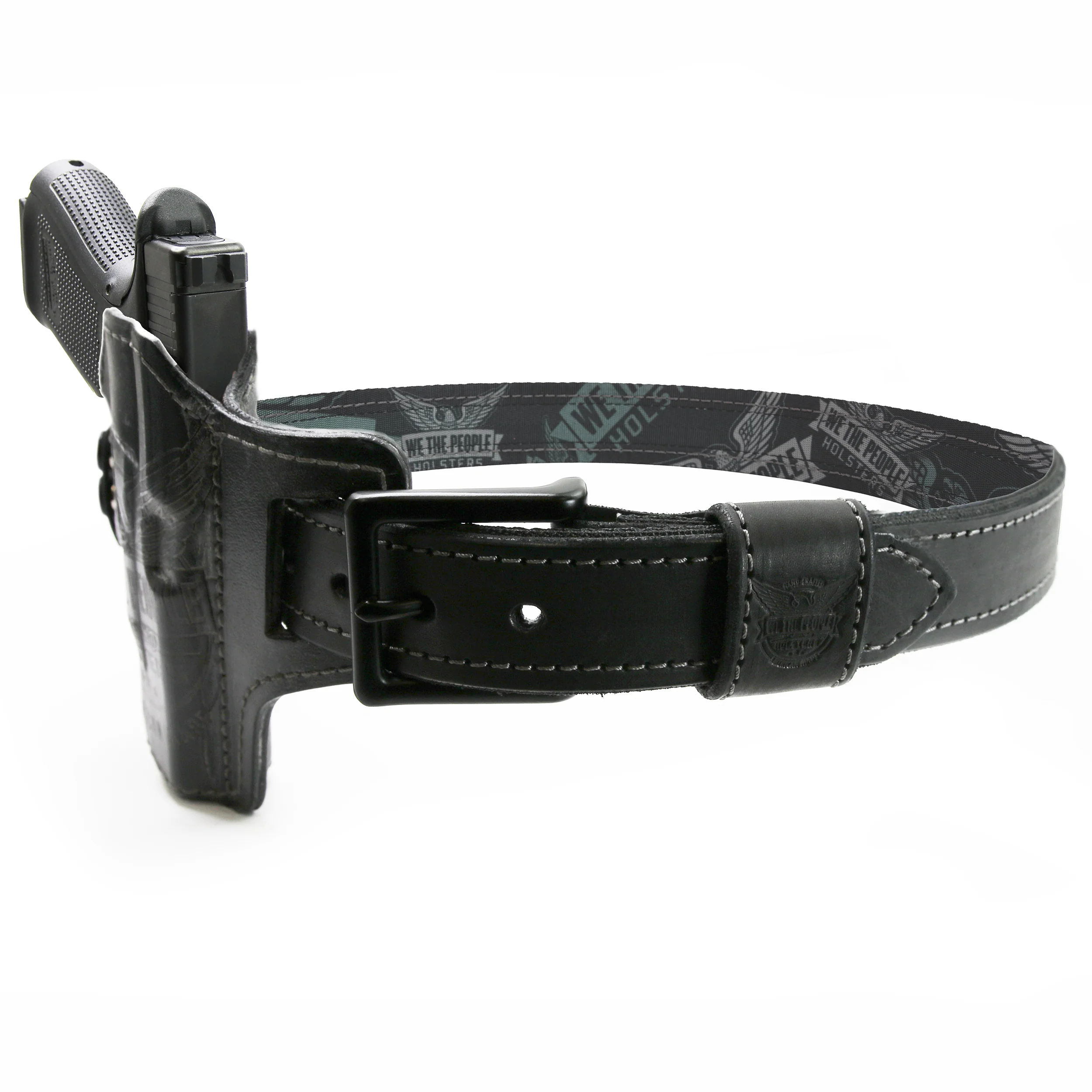 Independence Leather Gun Belt Reinforced with Scuba Nylon - Image 6