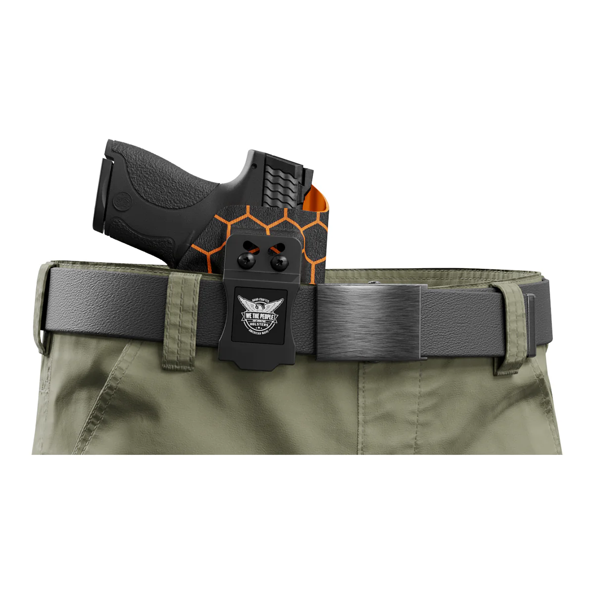 Orange Honeycomb Custom Printed Holster - IWB Kydex Holster - Image 5