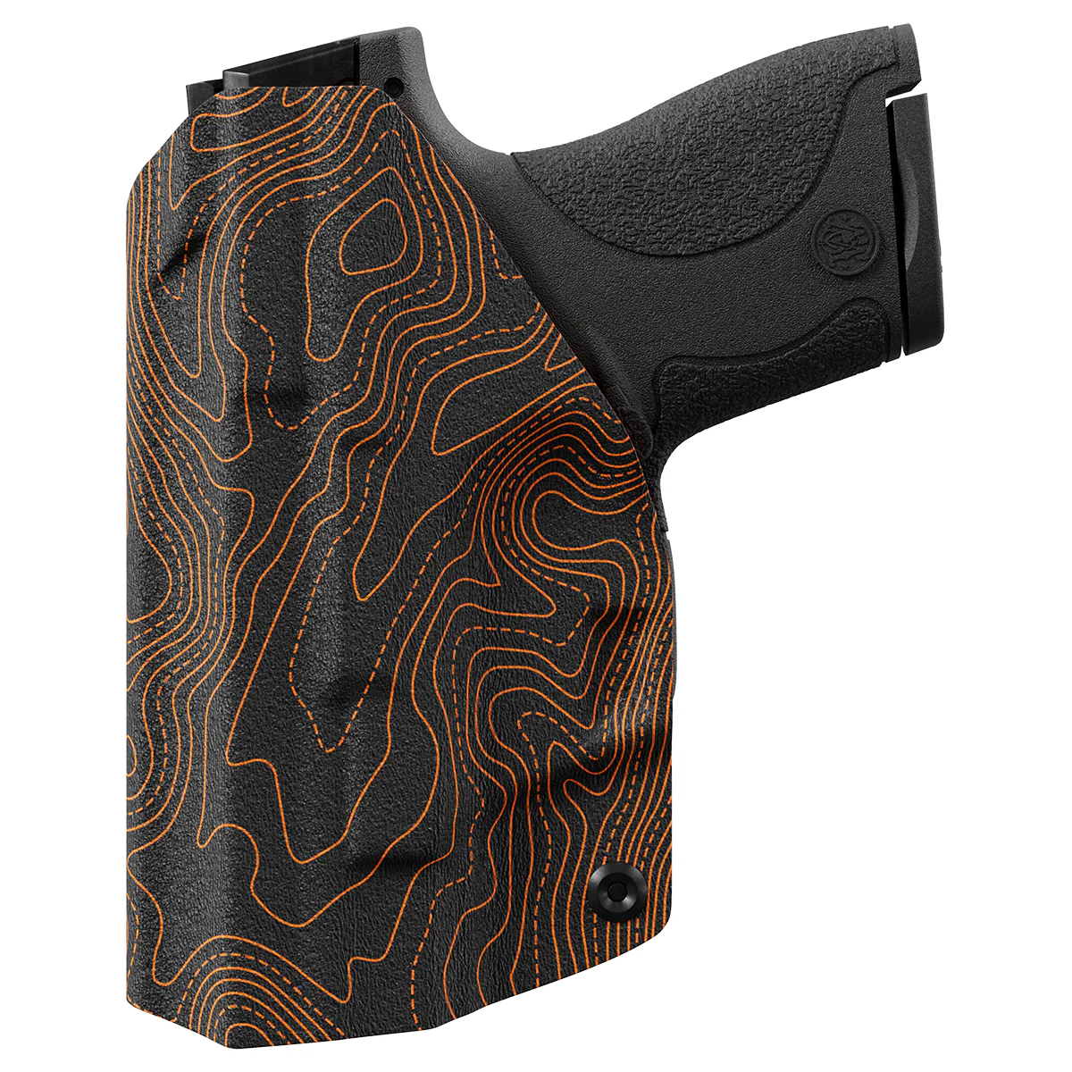 Orange Topographic Map Custom Printed Holster - IWB Kydex Holster - Image 3