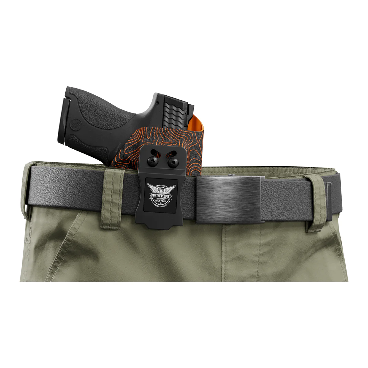 Orange Topographic Map Custom Printed Holster - IWB Kydex Holster - Image 5