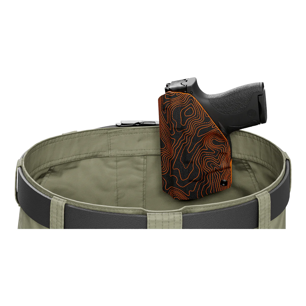 Orange Topographic Map Custom Printed Holster - IWB Kydex Holster - Image 7