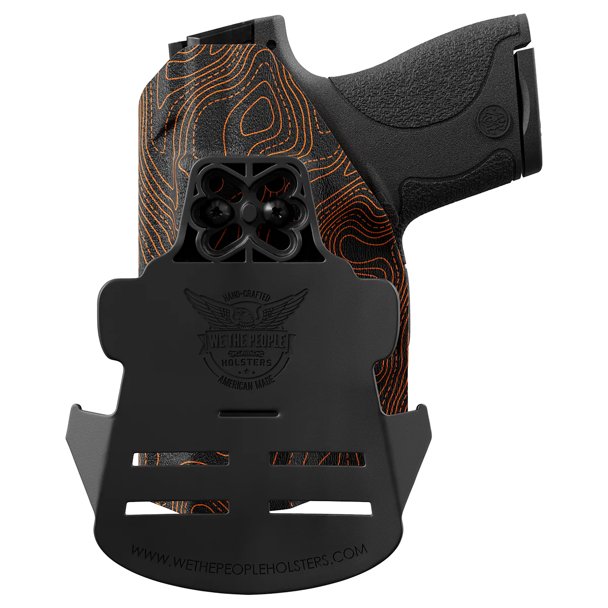 Orange Topographic Map Custom Printed Holster - OWB Kydex Holster - Image 3