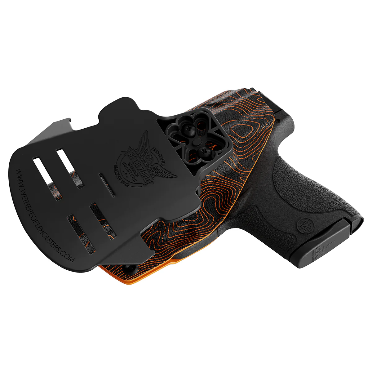 Orange Topographic Map Custom Printed Holster - OWB Kydex Holster - Image 4