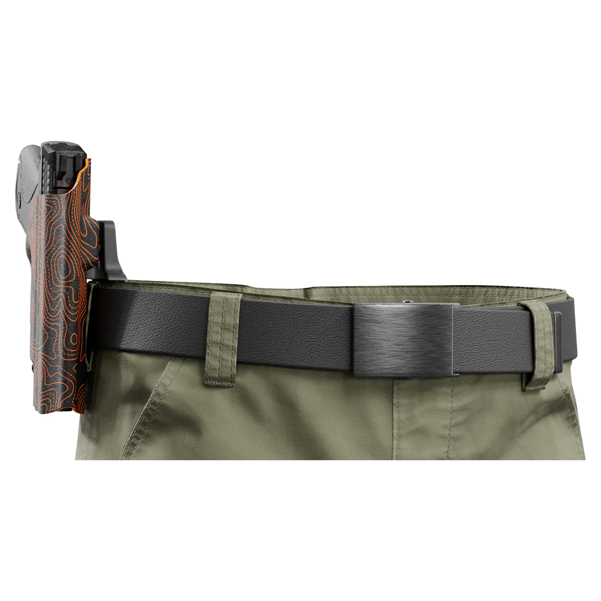 Orange Topographic Map Custom Printed Holster - OWB Kydex Holster - Image 5