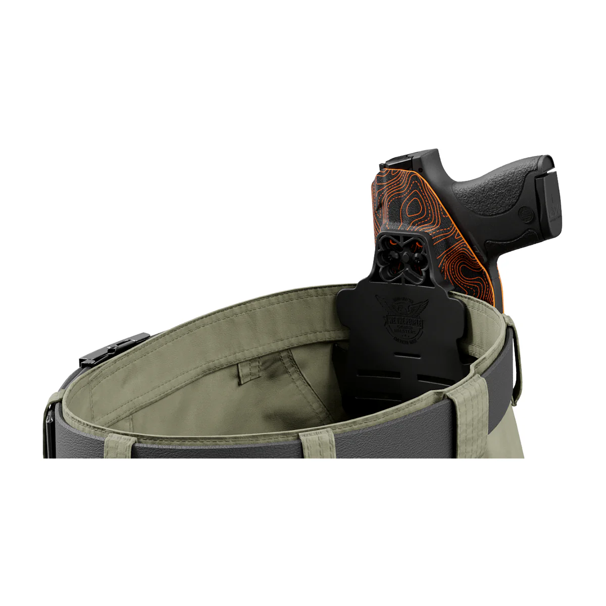 Orange Topographic Map Custom Printed Holster - OWB Kydex Holster - Image 7