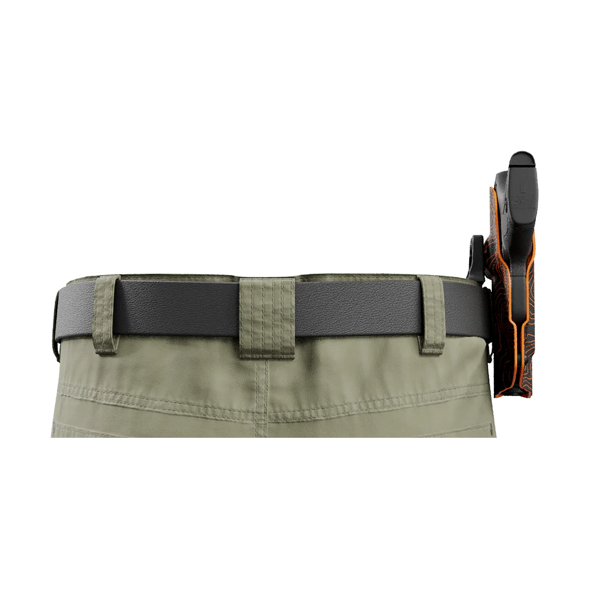 Orange Topographic Map Custom Printed Holster - OWB Kydex Holster - Image 8