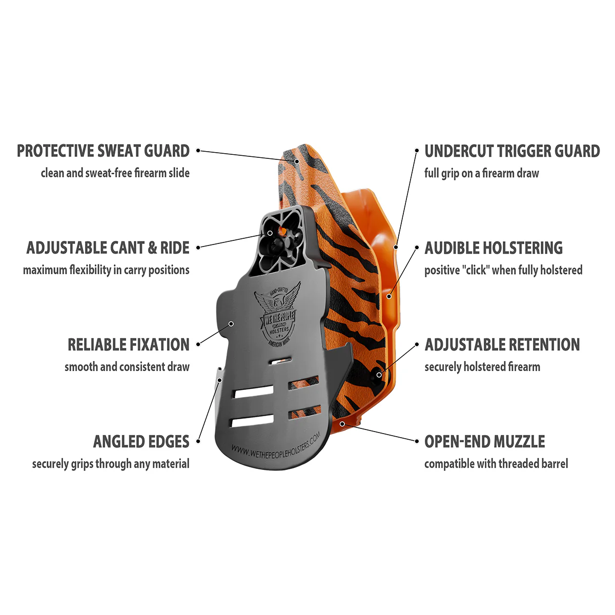Tiger Print Custom Printed Holster - OWB Kydex Holster - Image 9